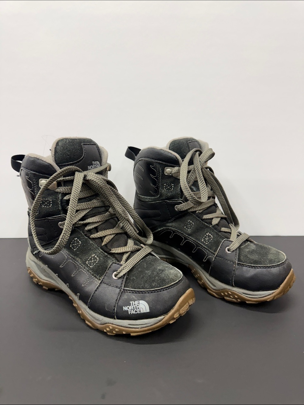 The North Face Kids Gray and Brown Hiking Boots